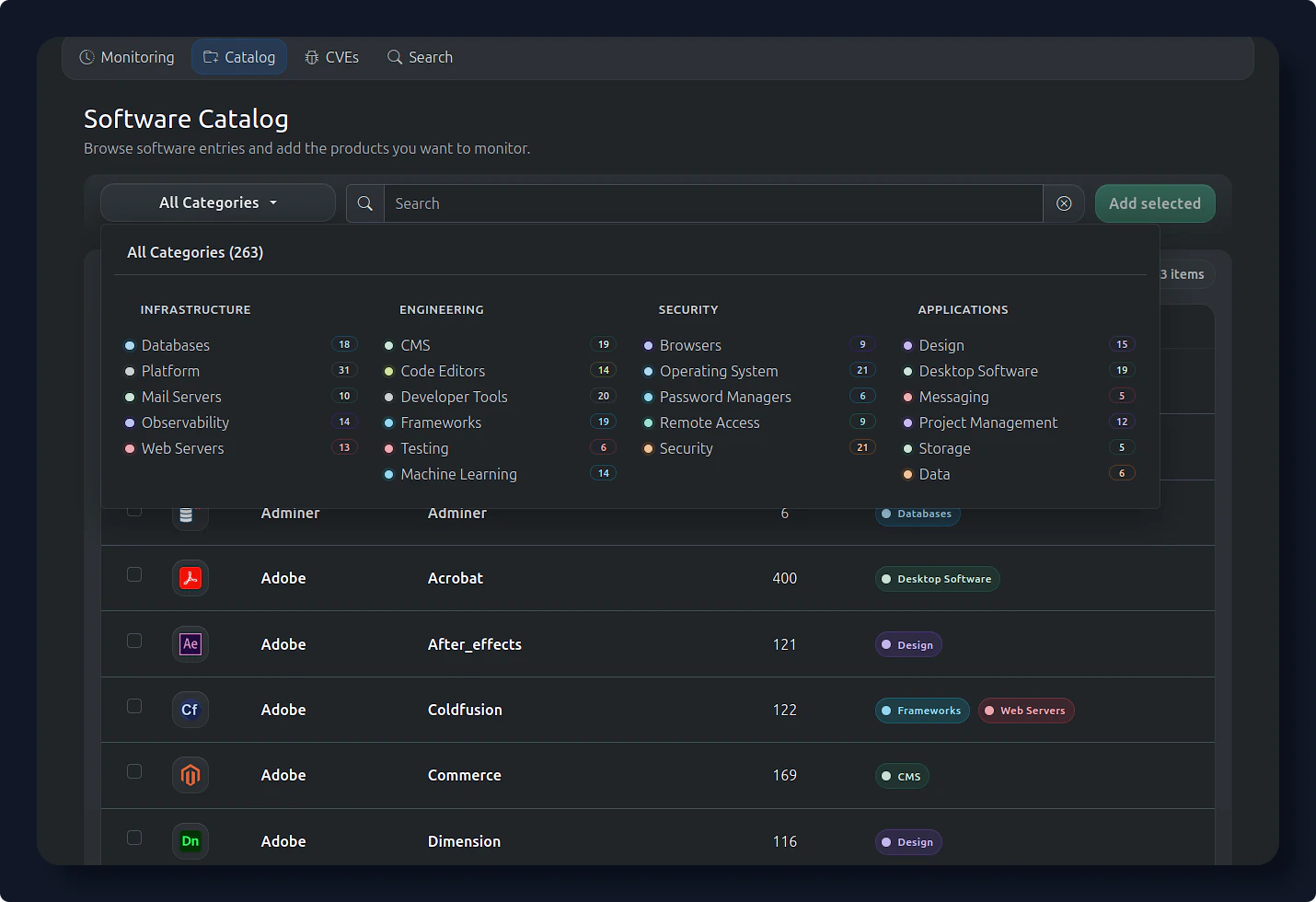 Software Catalog preview